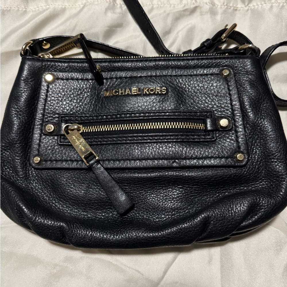 Michael Kors Black Crossbody Bag with Gold Accents - Picture 2 of 10